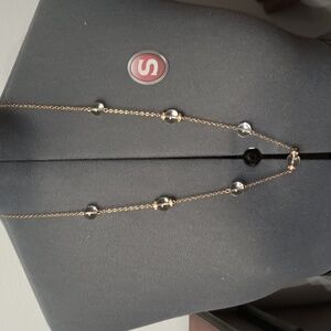 J Crew gold tone clear bubble bead necklace long chain